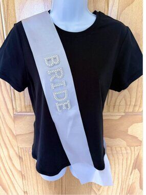 Bride Sash Bachelorette Party Embellished Pearl Bridal Shower Engagement
